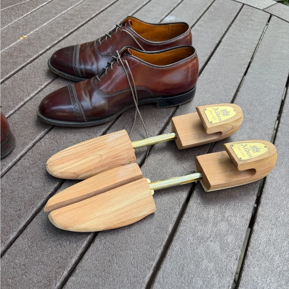 Alden Men's Burgundy/Brown Cap-Toe Blucher Oxfords